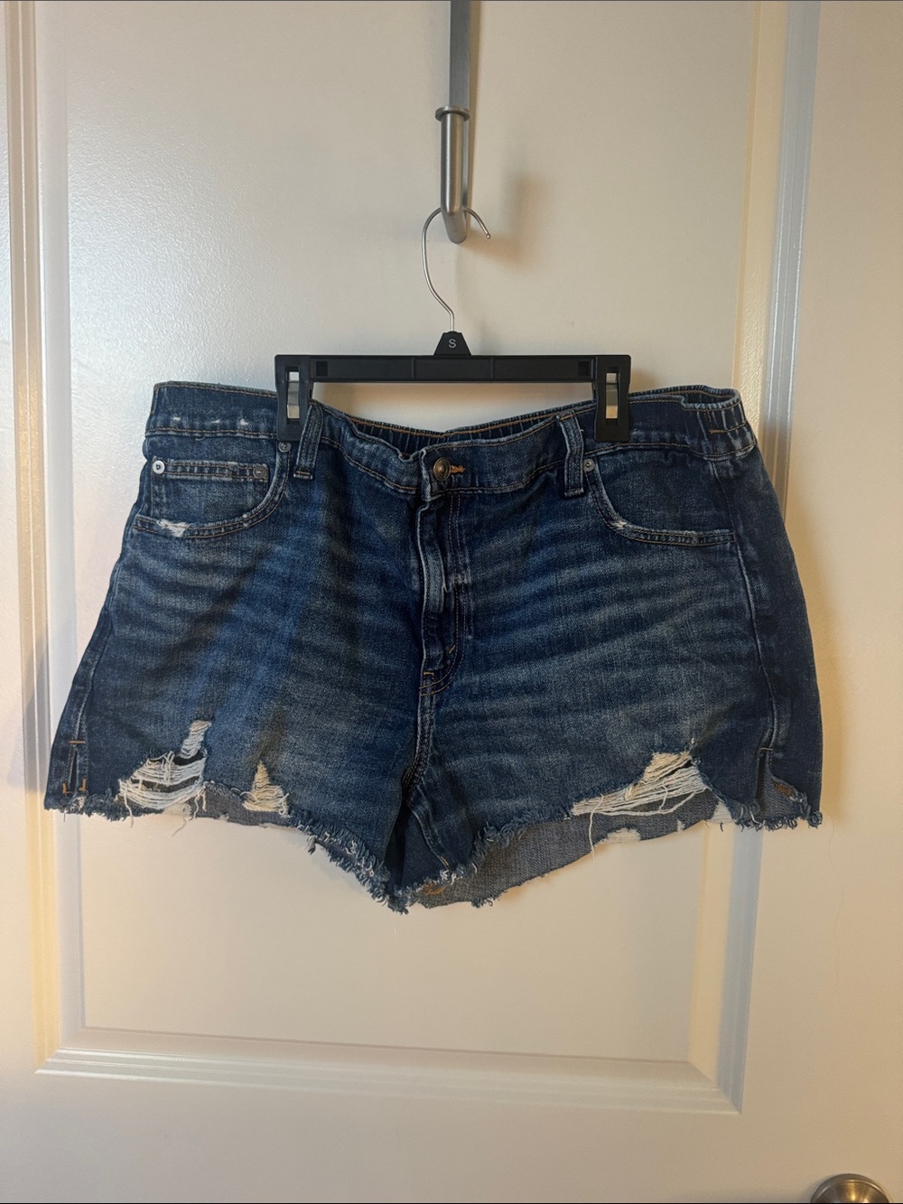 aerie DayDreamDark Indigo Distressed Cutoff Jean Shorts